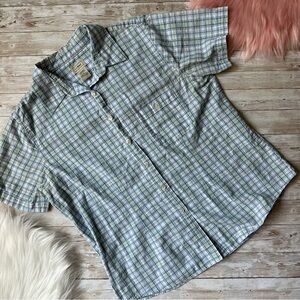 L.L. Bean Women’s Button Front Short Sleeve Shirt | Medium